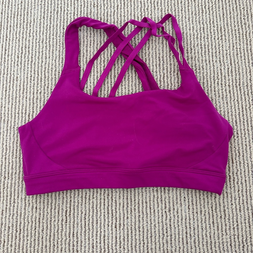 Athleta Purple Strappy Racerback Sports Bra